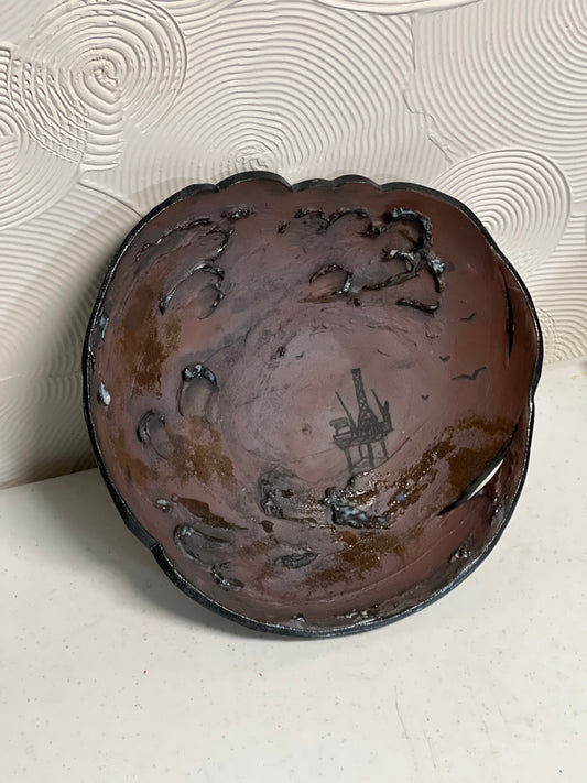 Oil Rig Art Bowl